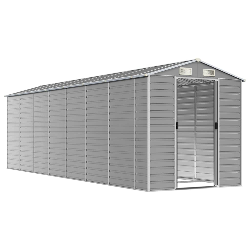Vidaxl Garden Shed 191x640x198 cm de acero galvanizado gris claro