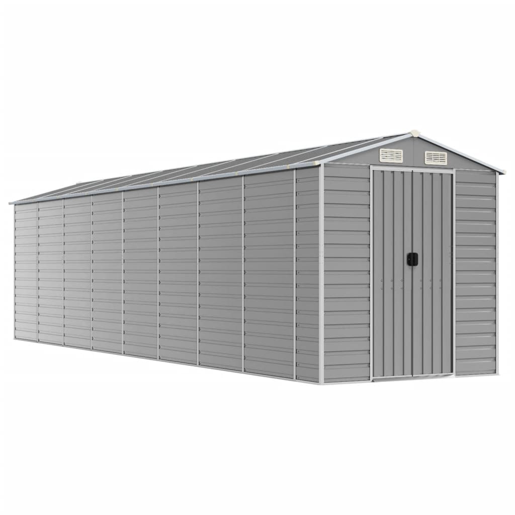 Vidaxl Garden Shed 191x725x198 cm de acero galvanizado gris claro