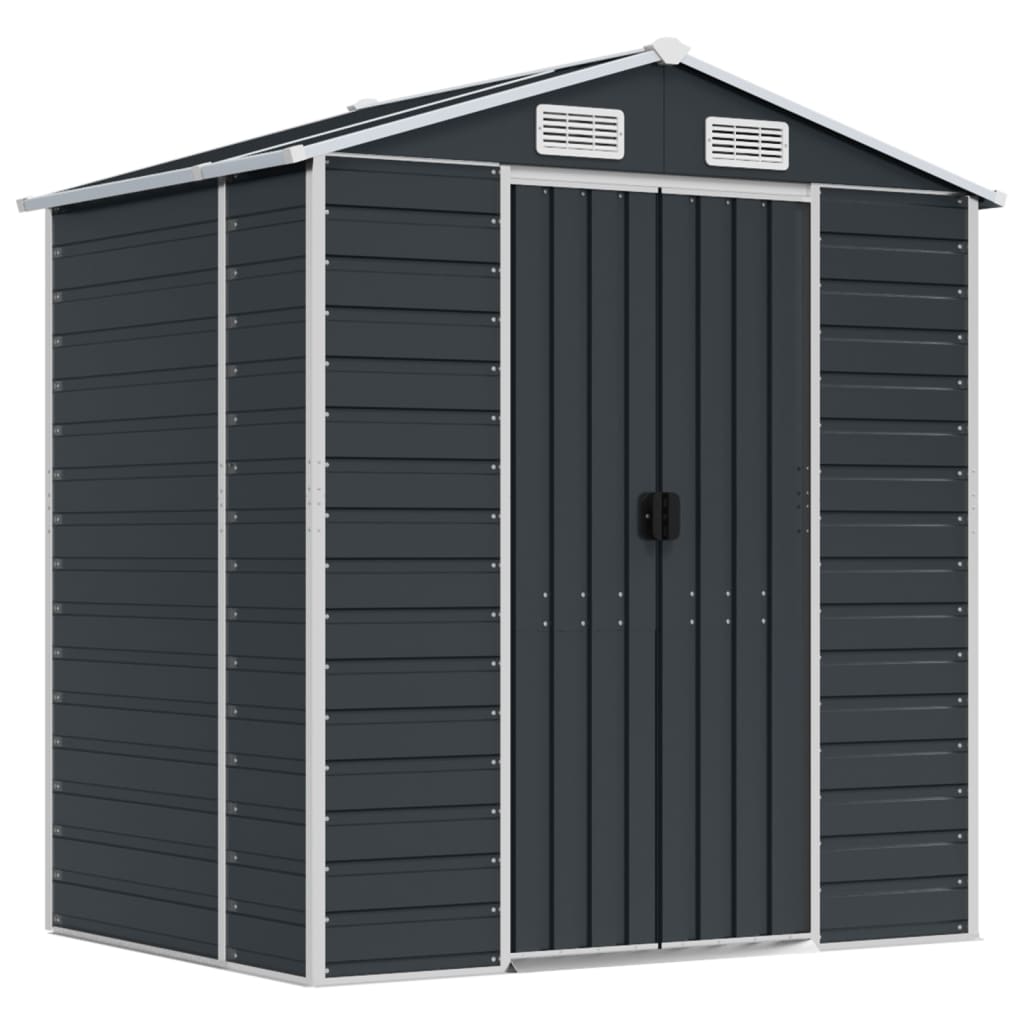 Vidaxl Garden Shed 191x130x198 cm de acero galvanizado antracita
