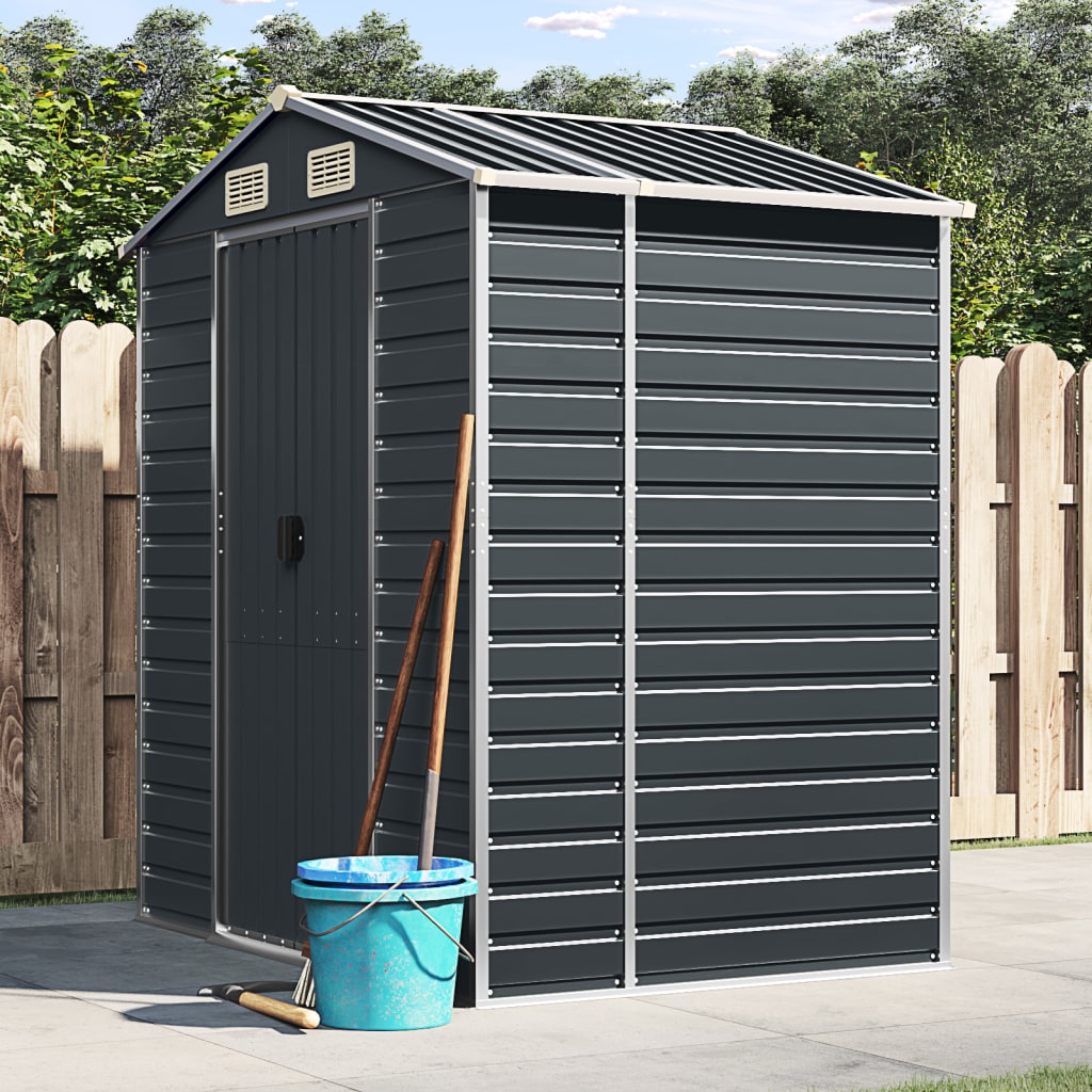 Vidaxl Garden Shed 191x130x198 cm de acero galvanizado antracita