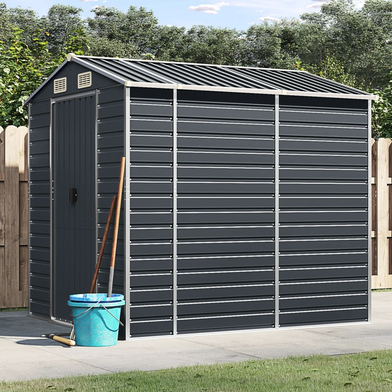Vidaxl Garden Shed 191x215x198 cm de acero galvanizado antracita