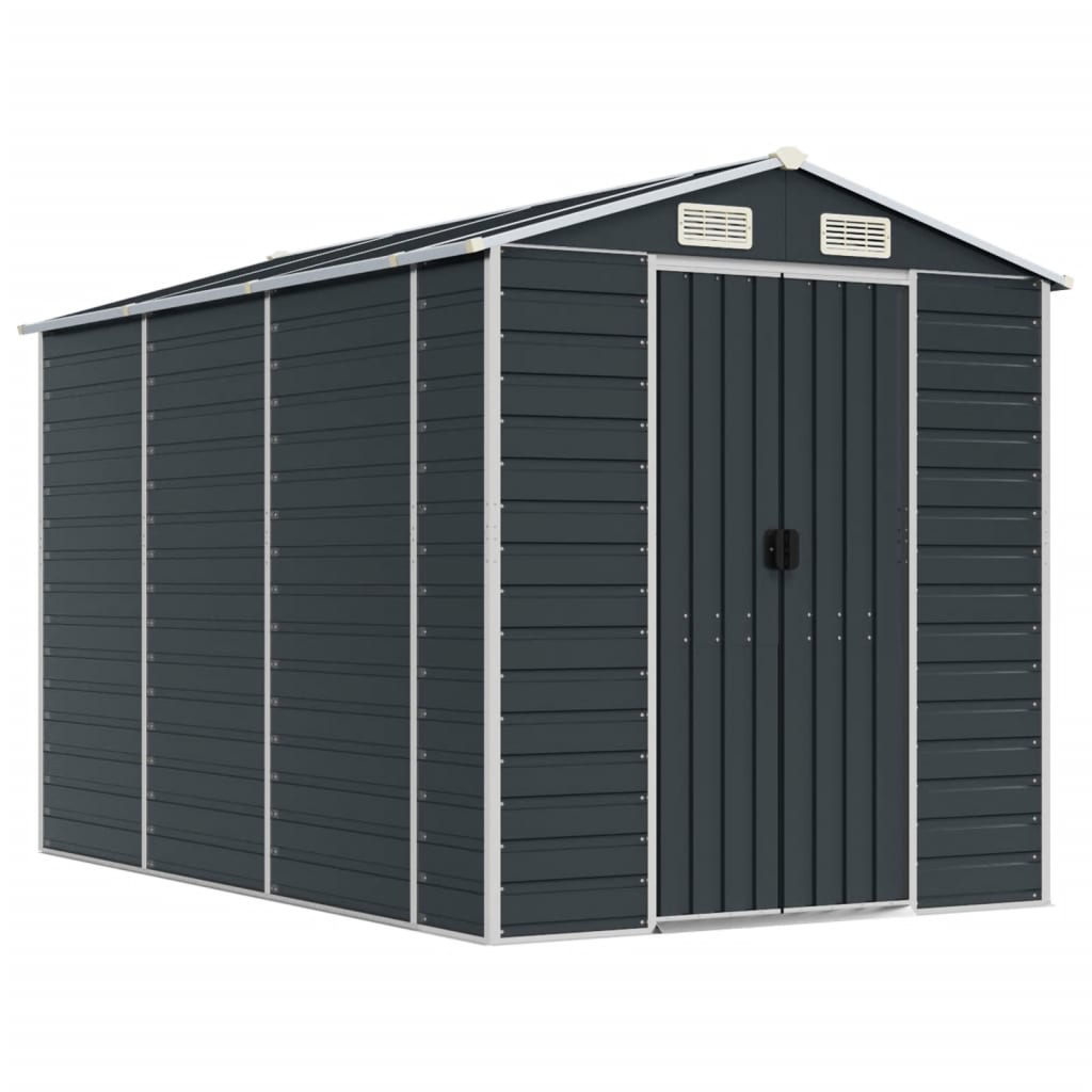Vidaxl Garden Shed 191x300x198 cm Antracite in acciaio zincato