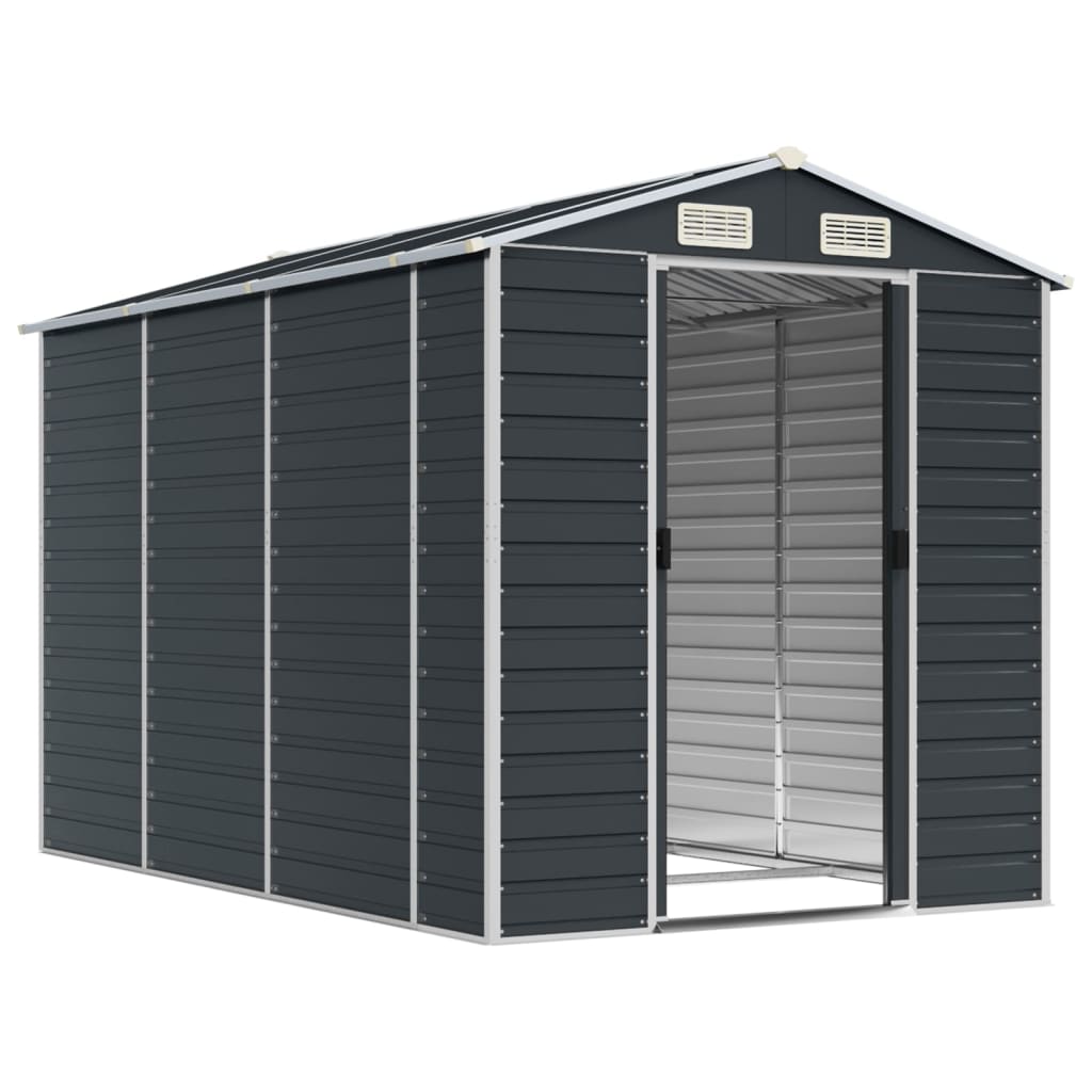 Vidaxl Garden Shed 191x300x198 cm Antracite in acciaio zincato