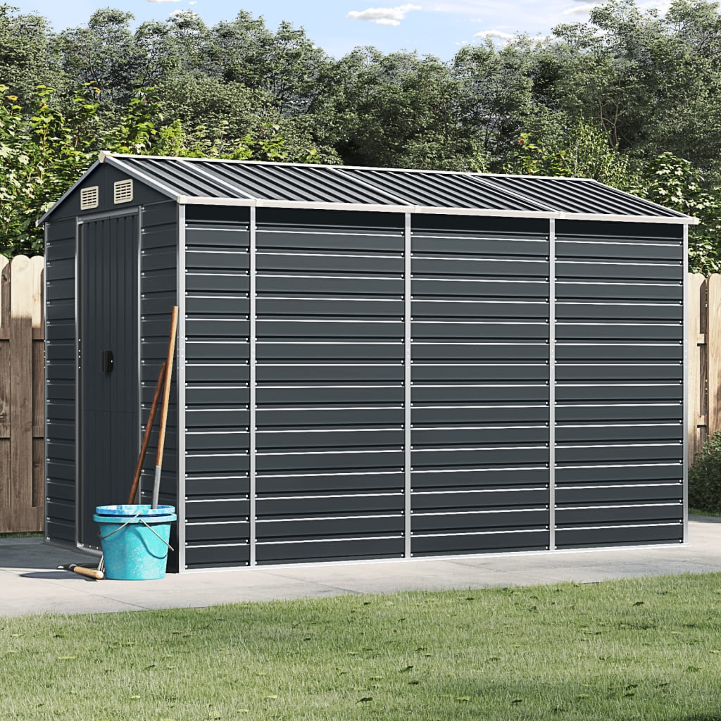 Vidaxl Garden Shed 191x300x198 cm Antracite in acciaio zincato