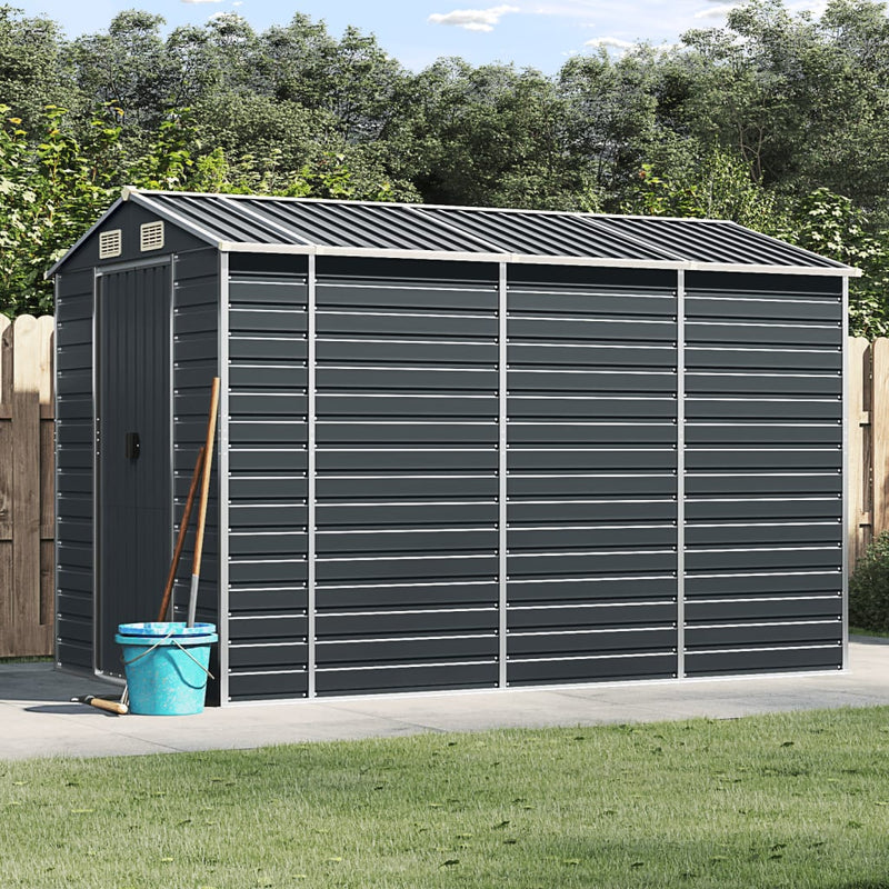 Vidaxl Garden Shed 191x300x198 cm de acero galvanizado antracita
