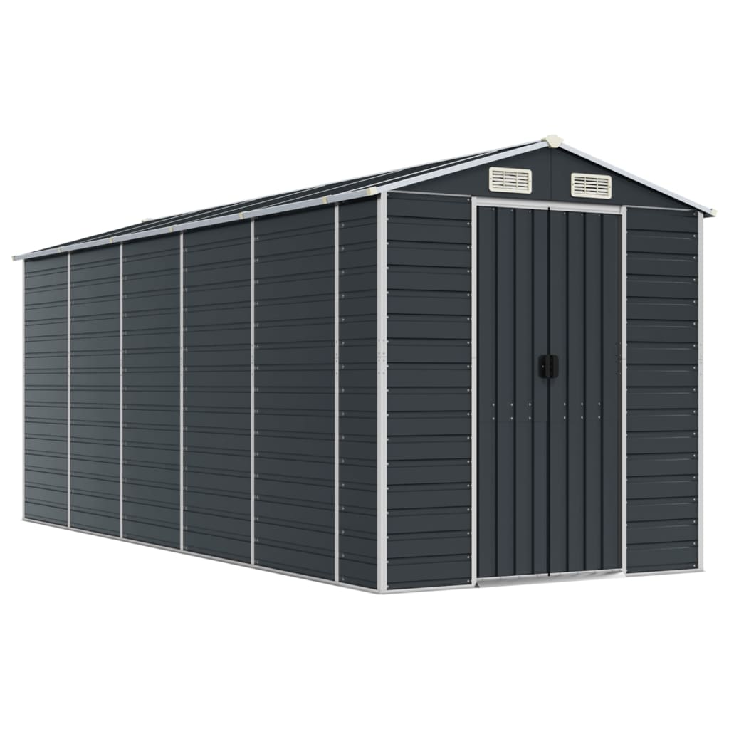 Vidaxl Garden Shed 191x470x198 cm de acero galvanizado antracita