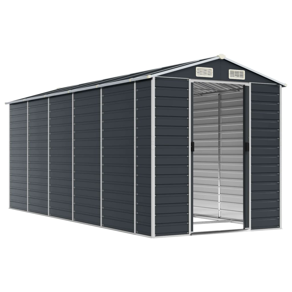 Vidaxl Garden Shed 191x470x198 cm de acero galvanizado antracita