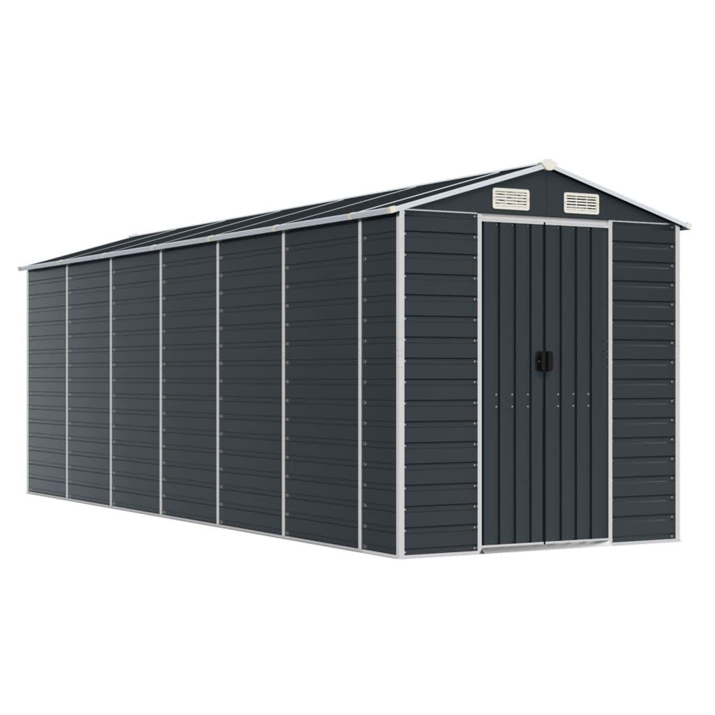 Vidaxl Garden Shed 191x5555x198 cm de acero galvanizado antracita