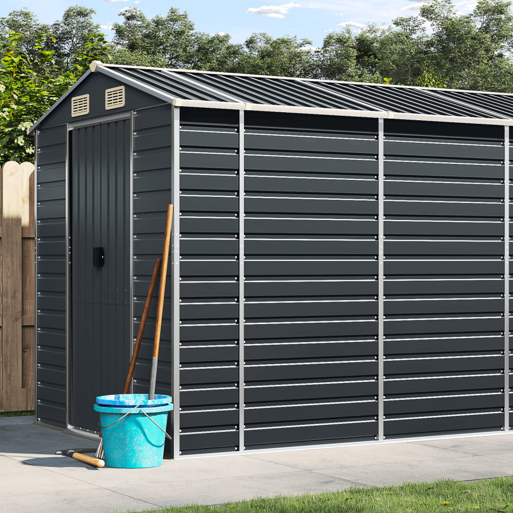 Vidaxl Garden Shed 191x5555x198 cm de acero galvanizado antracita