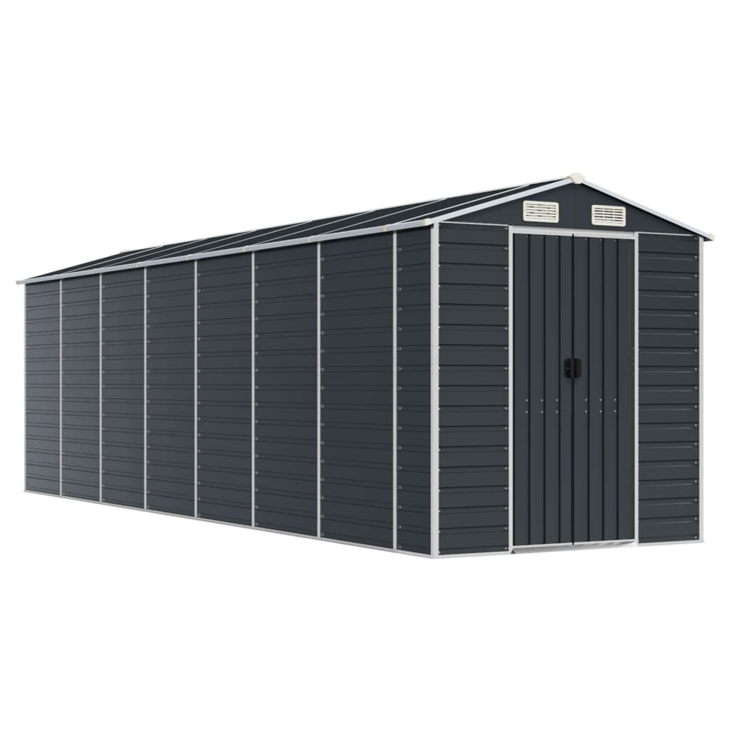 Vidaxl Garden Shed 191x640x198 cm de acero galvanizado antracita
