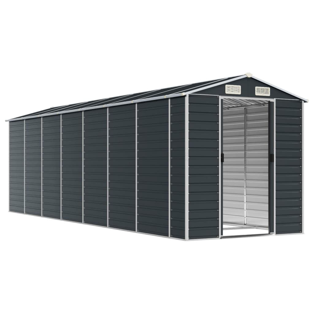 Vidaxl Garden Shed 191x640x198 cm de acero galvanizado antracita
