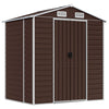Vidaxl Garden Shed 191x130x198 cm de acero galvanizado marrón
