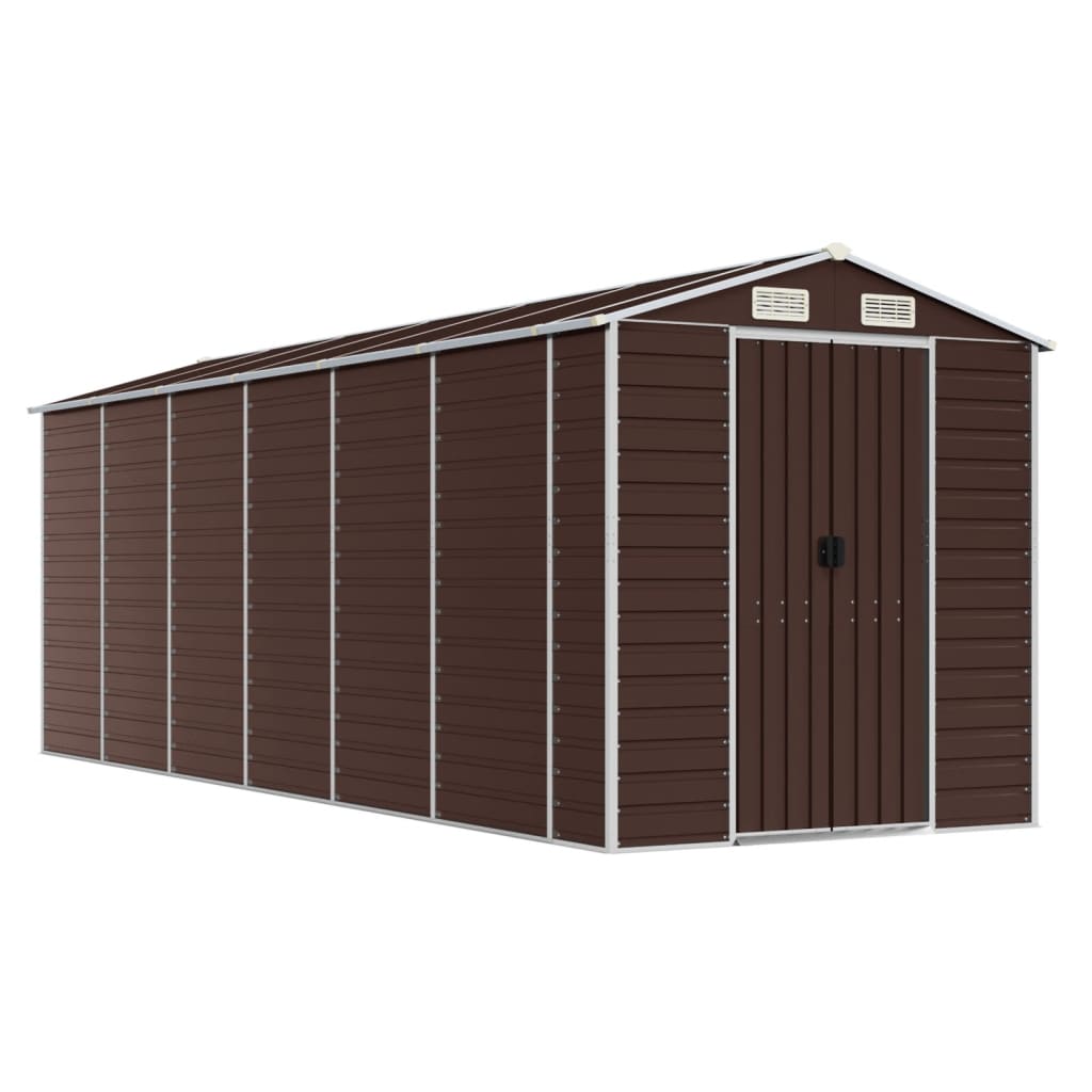 Vidaxl Garden Shed 191x5555x198 cm de acero galvanizado marrón