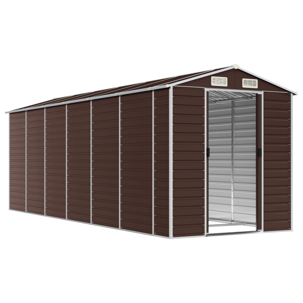 Vidaxl Garden Shed 191x5555x198 cm de acero galvanizado marrón