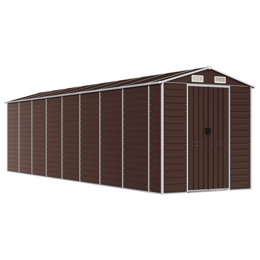Vidaxl Garden Shed 191x725x198 cm de acero galvanizado marrón