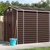 Vidaxl Garden Shed 191x725x198 cm de acero galvanizado marrón
