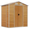 Vidaxl Garden Shed 191x130x198 cm de acero galvanizado marrón claro