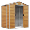 Vidaxl Garden Shed 191x130x198 cm de acero galvanizado marrón claro