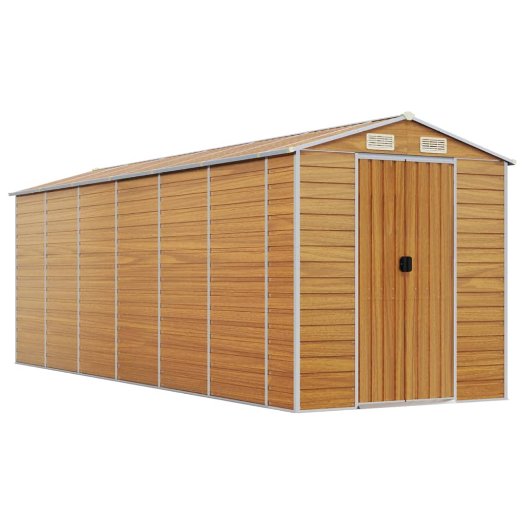 Vidaxl Garden Shed 191x5555x198 cm de acero galvanizado marrón claro