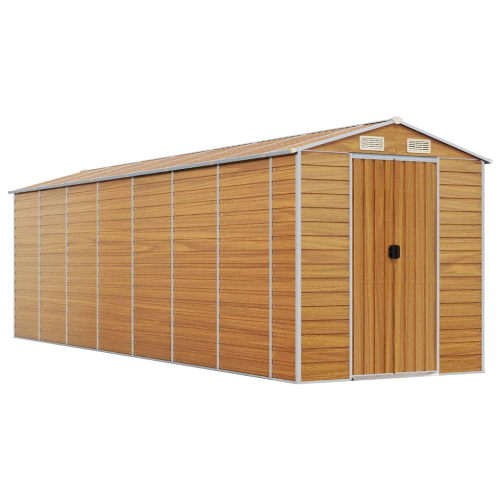 Vidaxl Garden Shed 191x640x198 cm in acciaio zincato in acciaio chiaro