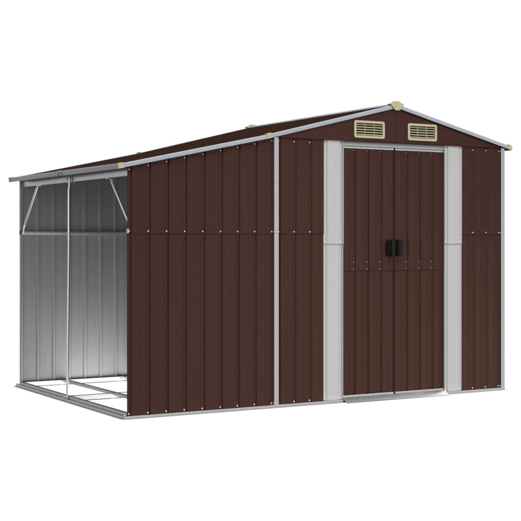 Vidaxl Garden capannone 277x192.5x179 cm marrone galvanizzato in acciaio