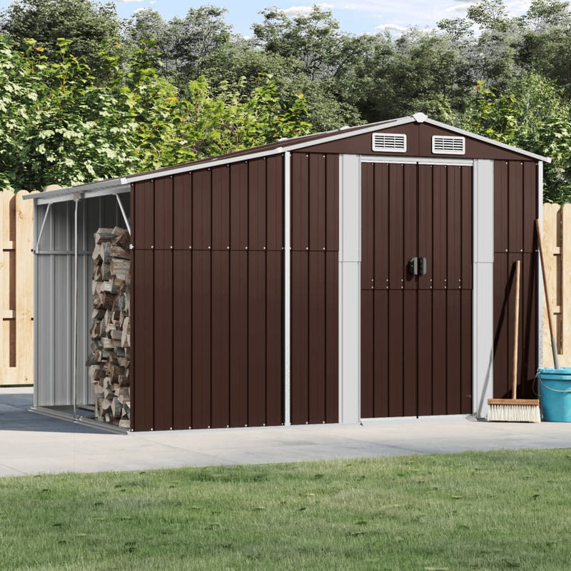 Vidaxl Garden capannone 277x192.5x179 cm marrone galvanizzato in acciaio