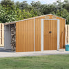 Vidaxl Garden Shed 277x192.5x179 cm de acero galvanizado marrón claro