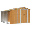 Vidaxl Garden Shed 277x279x179 cm de acero galvanizado marrón claro