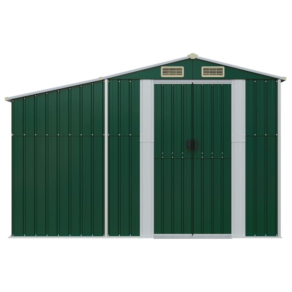 Vidaxl Garden Shed 277x93x179 cm de acero galvanizado verde