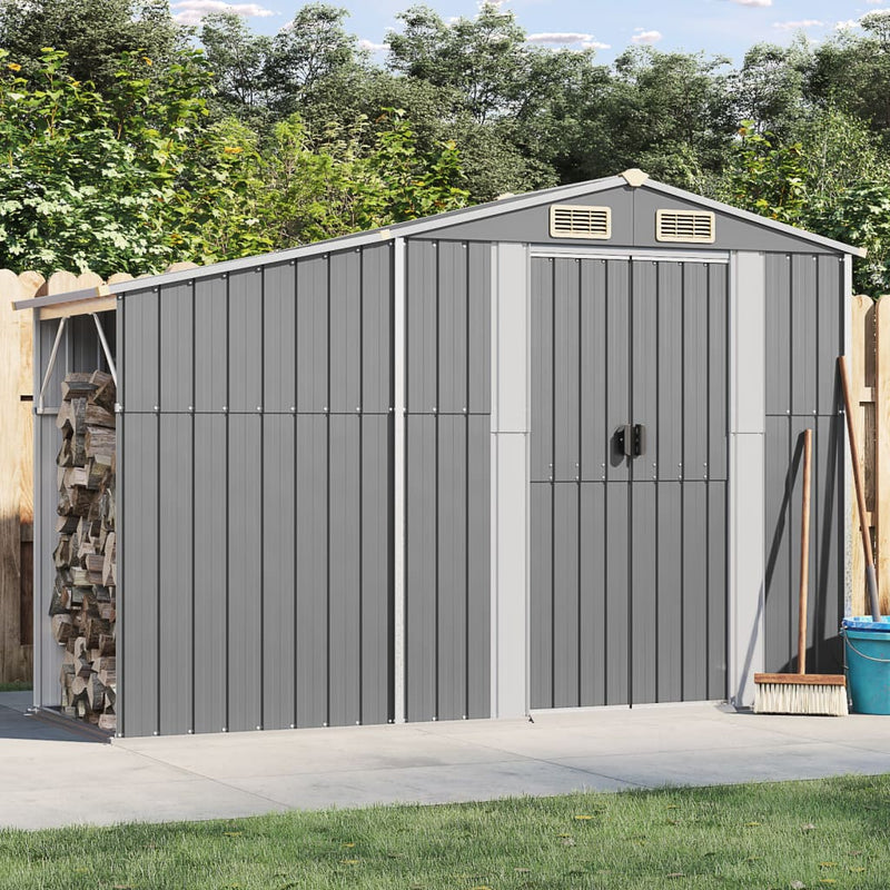 Vidaxl Garden capannone 277x93x179 cm grigio galvanizzato