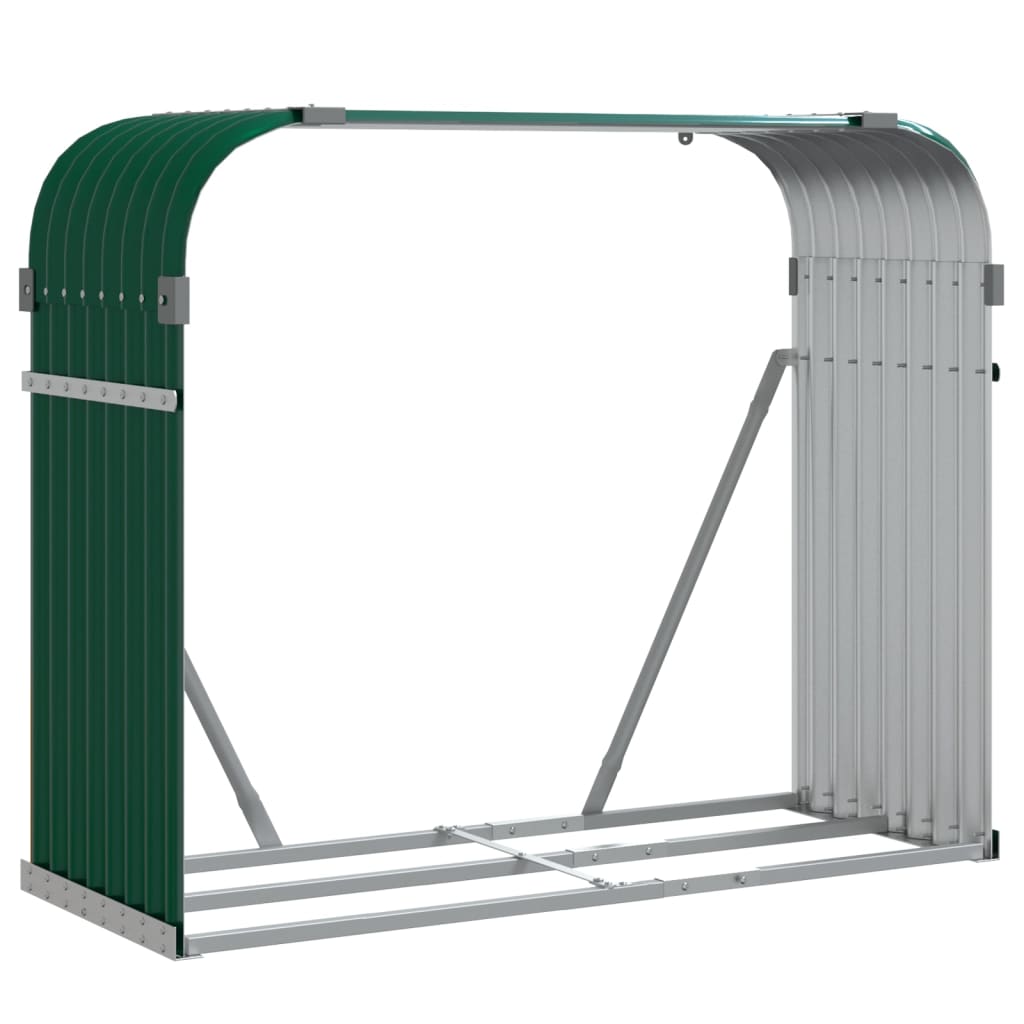Vidaxl Firewood Storage 120x45x100 cm Green galvanizzato