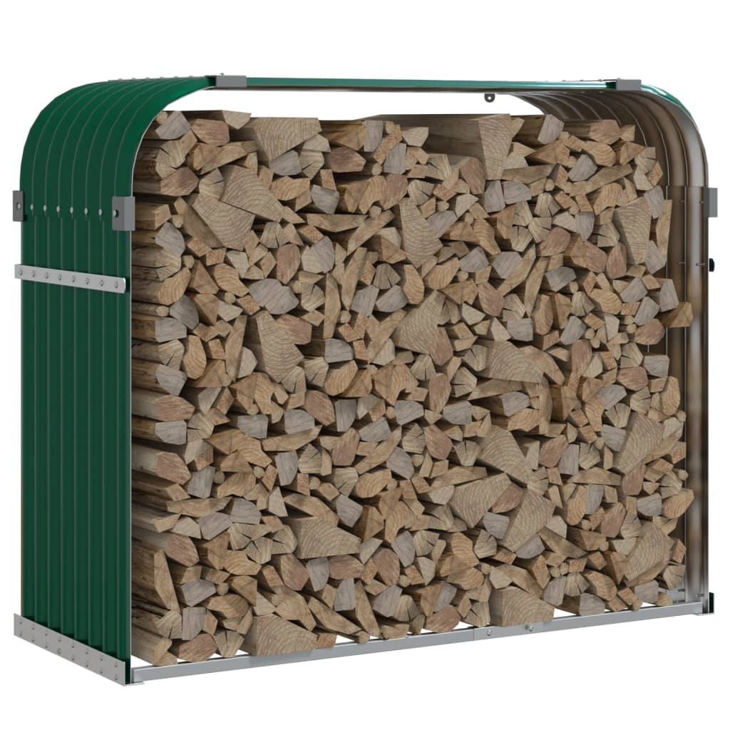 Vidaxl Firewood Storage 120x45x100 cm Green galvanizzato