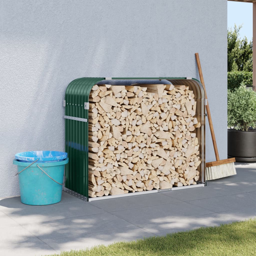 Vidaxl Firewood Storage 120x45x100 cm Green galvanizzato