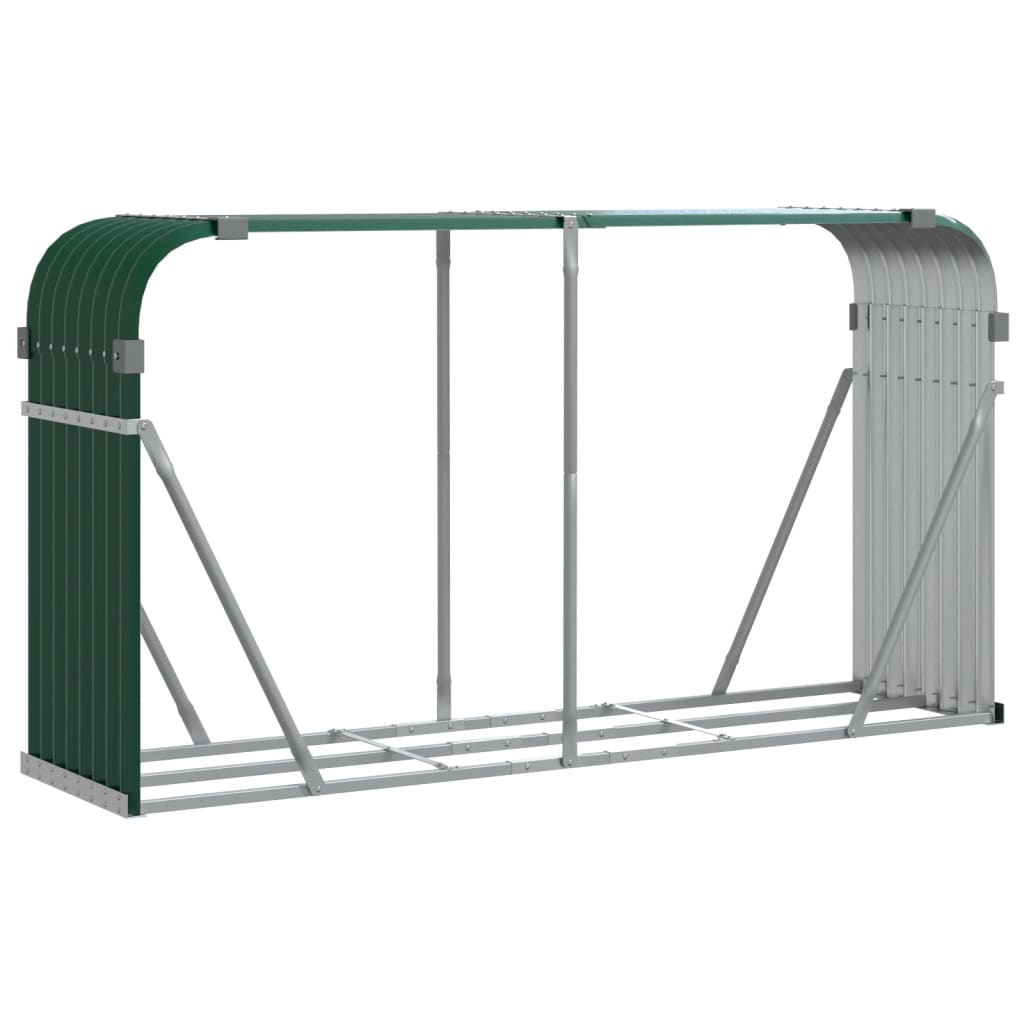 VIDAXL Firewood Storage 180x45x100 cm in acciaio zincato