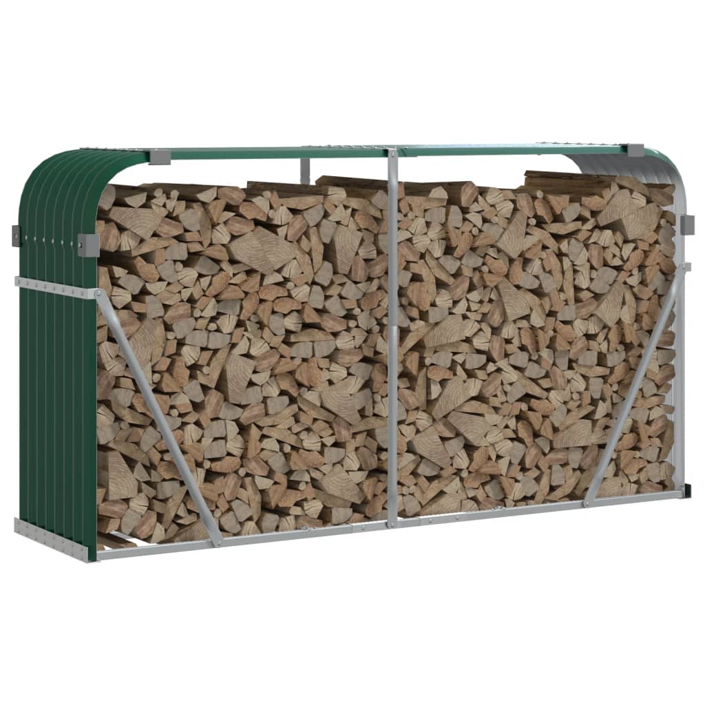 VIDAXL Firewood Storage 180x45x100 cm in acciaio zincato