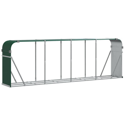 Vidaxl Firewood Storage 300x45x100 cm Green galvanizzato