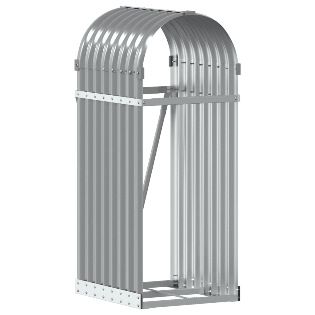 Vidaxl Firewood Storage 40x45x100 cm grigio chiaro in acciaio