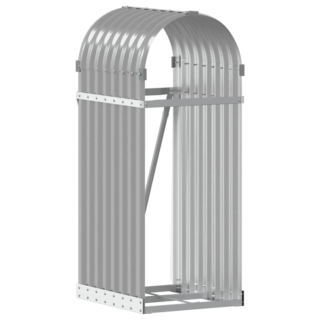 Vidaxl Firewood Storage 40x45x100 cm grigio chiaro in acciaio