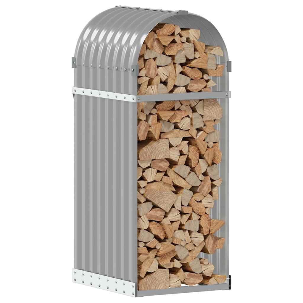 Vidaxl Firewood Storage 40x45x100 cm grigio chiaro in acciaio