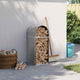 Vidaxl Firewood Storage 40x45x100 cm grigio chiaro in acciaio