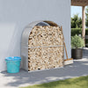 Almacenamiento de leña de Vidaxl 120x45x140 cm de acero galvanizado gris claro