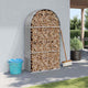 Vidaxl Firewood Storage 120x45x210 cm grigio chiaro in acciaio