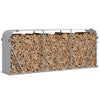 Almacenamiento de leña de Vidaxl 234x45x100 cm de acero galvanizado gris claro