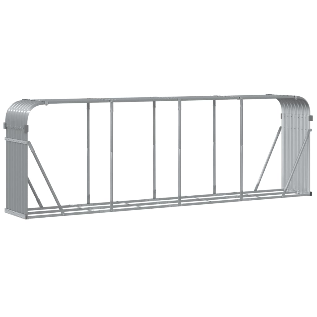 Archiviazione Vidaxl Firewood 300x45x100 cm Grey grigio galvanizzato