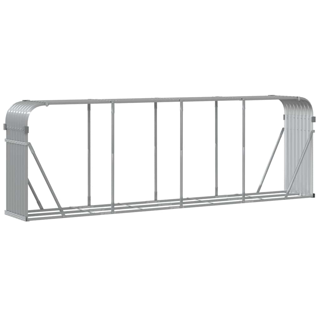 Vidaxl houthouder lichtgrijs 300x45x100 cm gegalvaniseerd staal