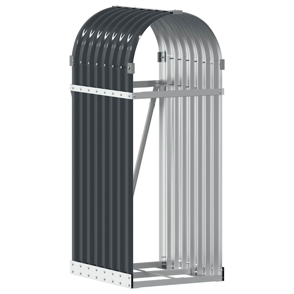 Archite Vidaxl Firewood 40x45x100 cm Antracite in acciaio galvanizzato