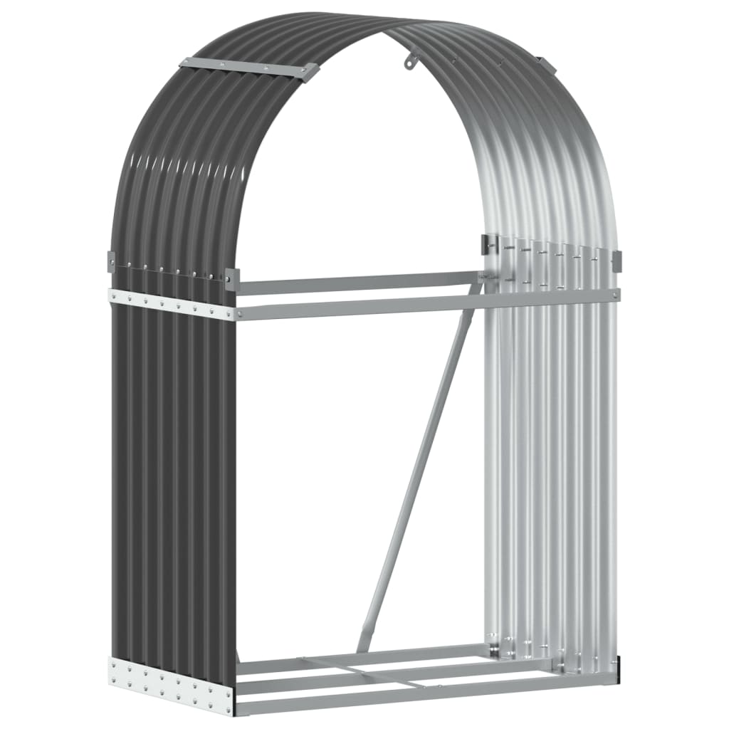 Archite Vidaxl Firewood 80x45x120 cm Antracite in acciaio galvanizzato