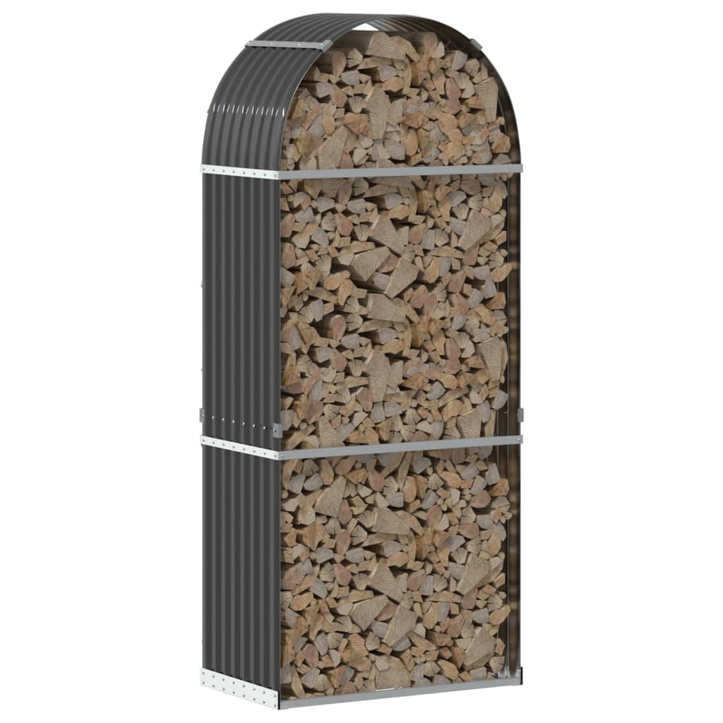 Vidaxl houthouder antraciet 80x45x190 cm gegalvaniseerd staal