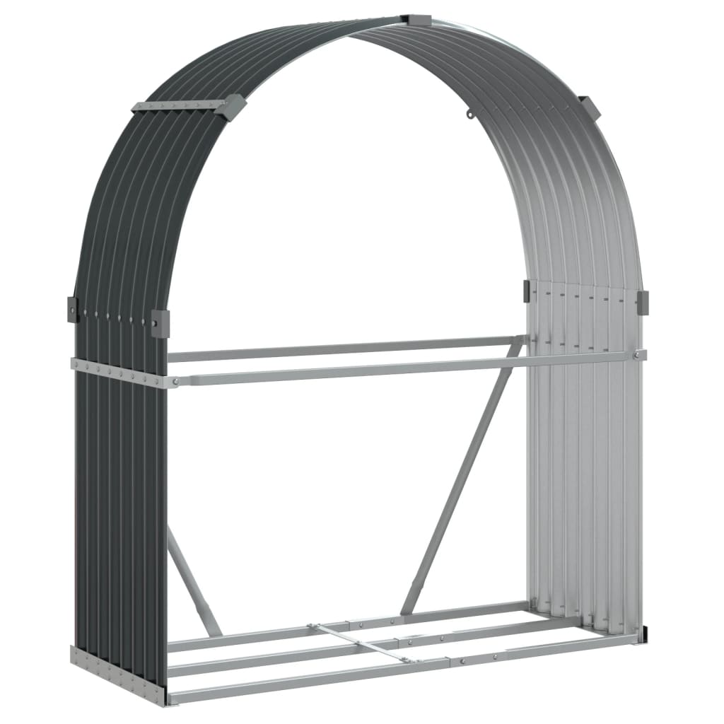 Vidaxl Firewood Storage 120x45x140 cm Antracite in acciaio zincato
