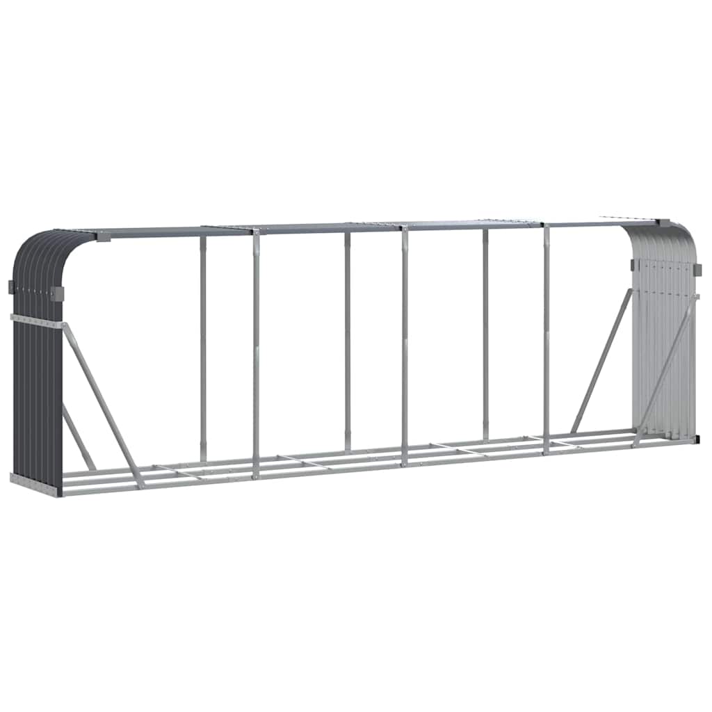 Almacenamiento de leña de Vidaxl 300x45x100 cm de acero galvanizado antracita